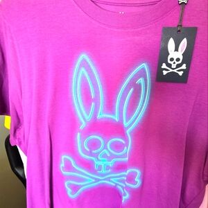 Purple Shirt with Bunny Skull Design PSYCHO BUNNY